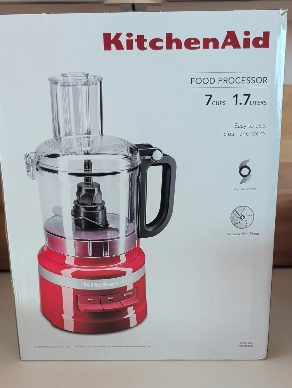 NIB. KitchenAid Red and Black 7-Cup Food Processor.🌟🌟🌟